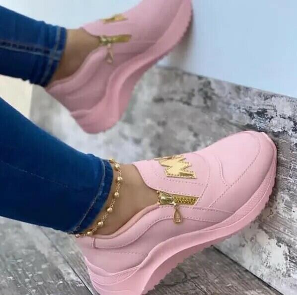 Fashion letter slip on sale wedge sneakers